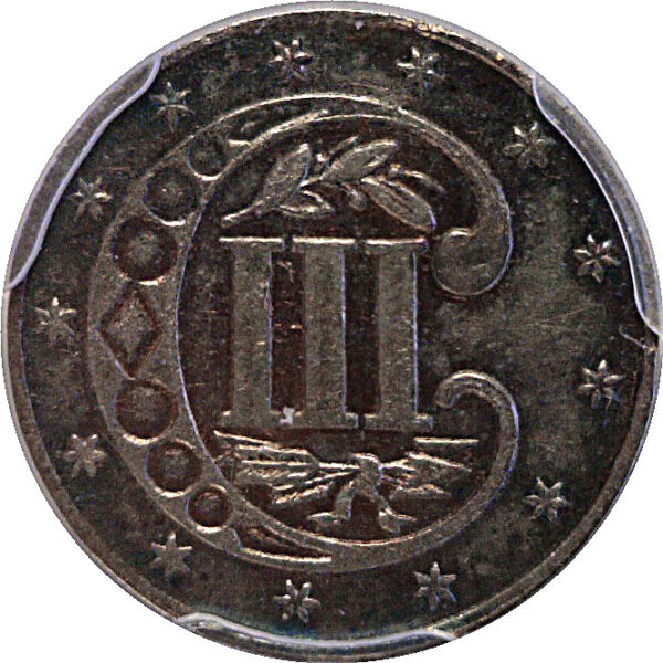1866 Silver Three Cent. -  PCGS AU-55 - Image 3