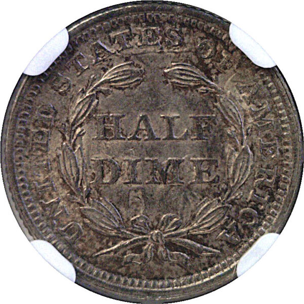1853 Arrows.  Seated Liberty Half Dime  -  NGC AU-58 - Image 3