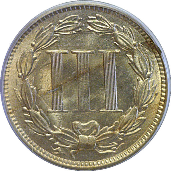 1866 Nickel Three Cent  -  PCGS MS-64 - Image 3