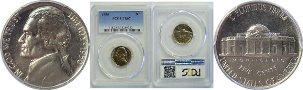 1950 Jefferson Nickel  -  PCGS PR-67