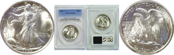 1937 Walking Liberty Half Dollar  -  PCGS MS-67