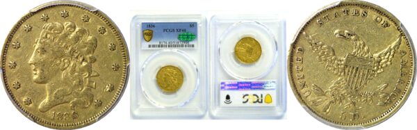 1836 $5 Classic  -  PCGS XF-40  CAC