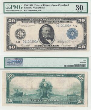 1914 $50 Federal Reserve Note Fr-1039a PMG VF-30