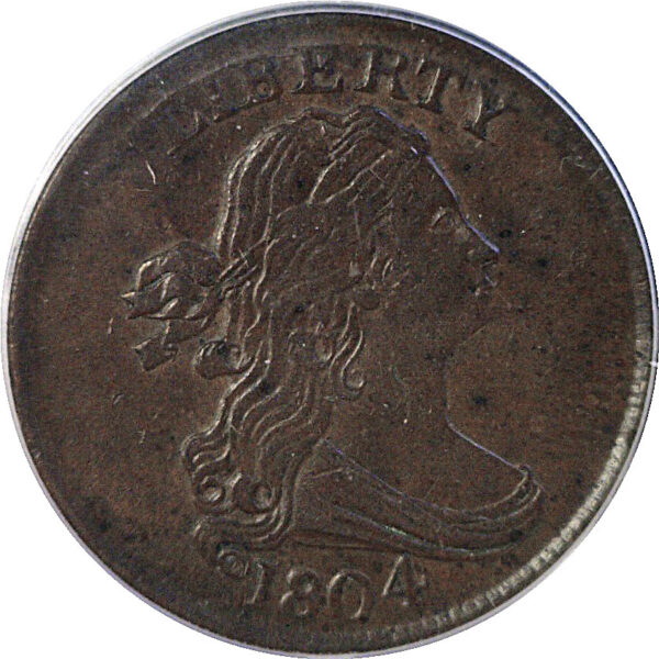 1804 Spiked Chin.  Half Cent  -  PCGS AU-53 - Image 2