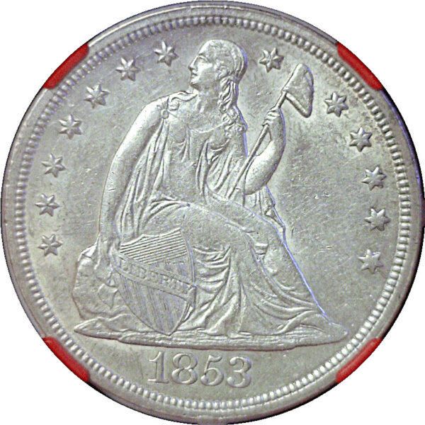 1853 Seated Liberty Dollar  -  NGC AU-58 - Image 2