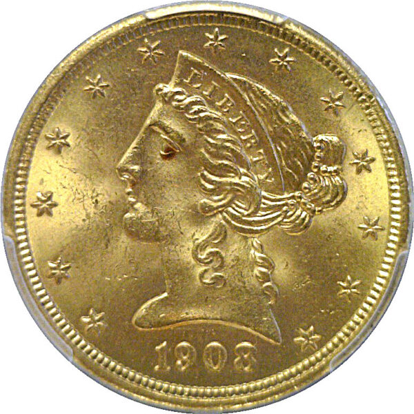 1908 $5 Liberty  -  PCGS MS-65 - Image 2