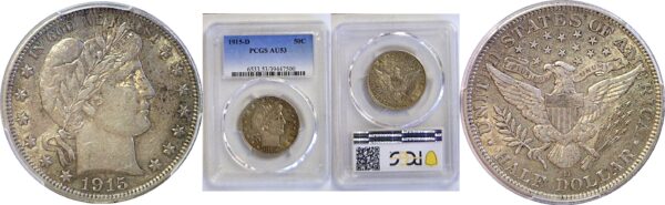 1915-D Barber Half Dollar  -  PCGS AU-53