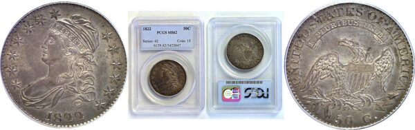 1822 Bust Half Dollar  -  PCGS MS-62