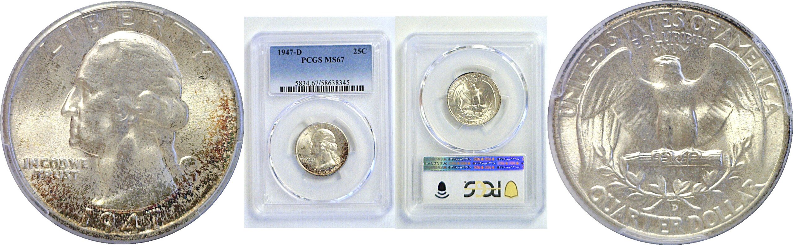 1947-D Washington Quarter   PCGS MS-67