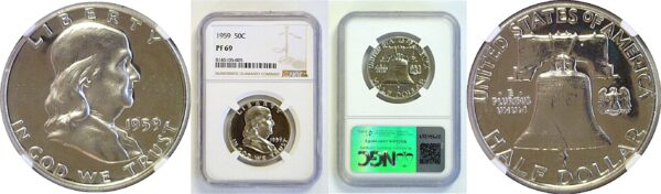 1959 Franklin Half Dollar    NGC PF-69