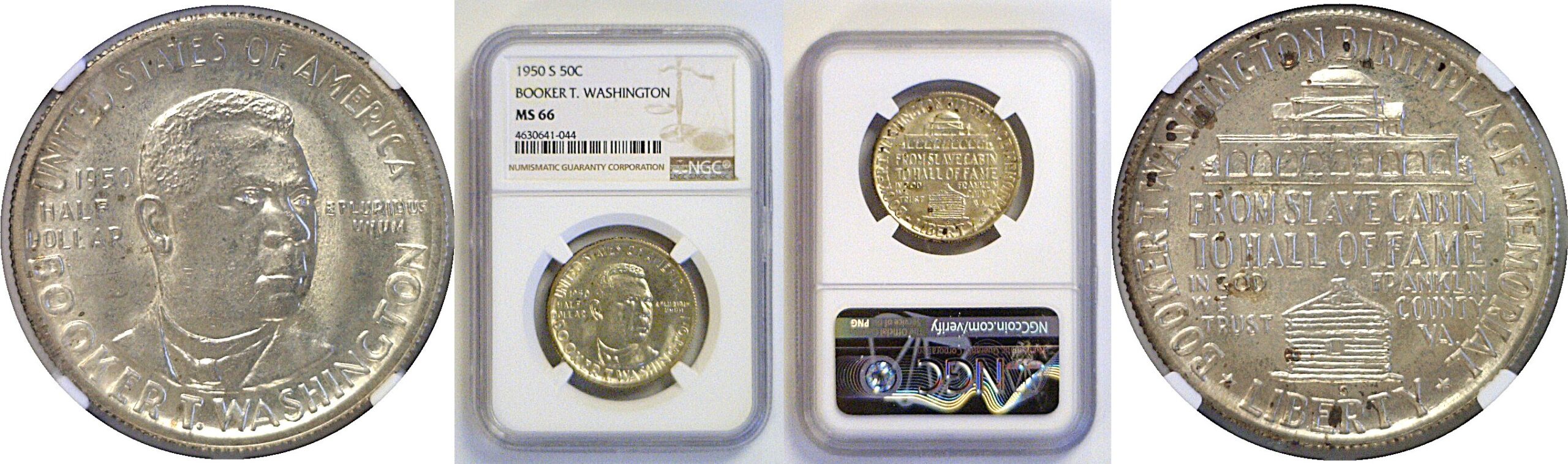 1950-S Booker T Washington Commemorative Half Dollar   NGC MS-66