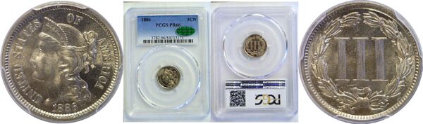 1886 Nickel Three Cent  -  PCGS PR-66   CAC