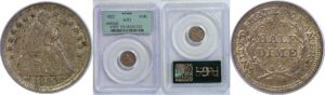 1853 Arrows.  Seated Liberty Half Dime  -  PCGS AU-53