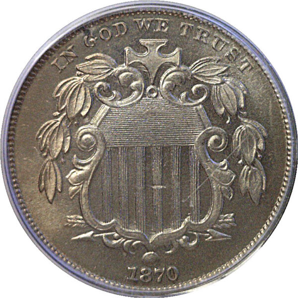 1870 Shield Nickel. -  PCGS PR-65 - Image 2
