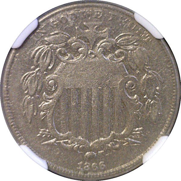 1866 Shield Nickel  -  NGC XF-45 - Image 2