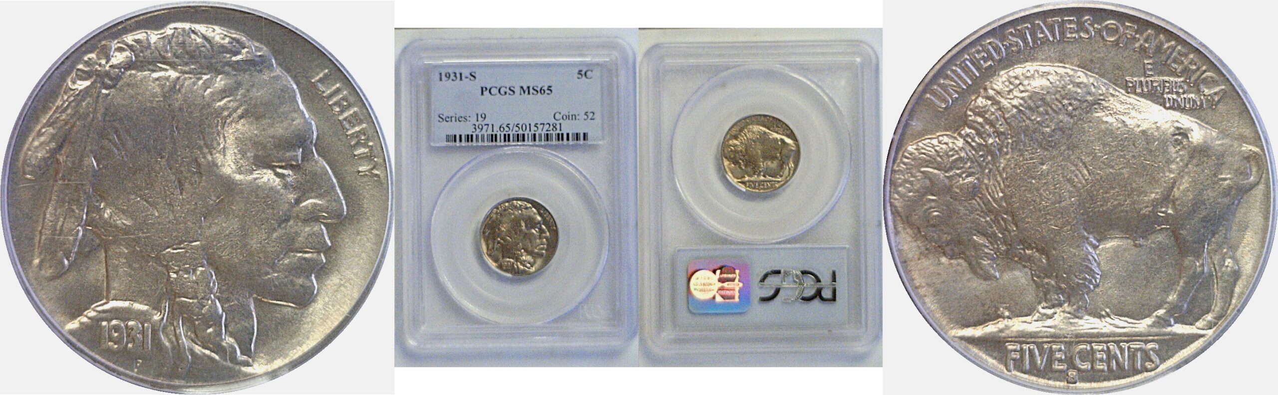 1931-S Buffalo Nickel PCGS MS-65