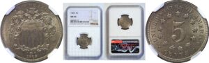 1869 Shield Nickel  -  NGC MS-64