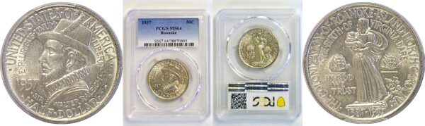 1937 Roanoke Commemorative Half Dollar   PCGS MS-64
