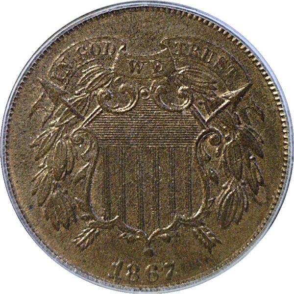 1867 Two Cent Piece  -  PCGS MS-64 RB  CAC - Image 2