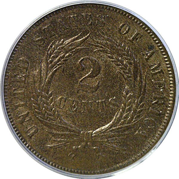 1867 Two Cent Piece  -  PCGS MS-64 RB  CAC - Image 3