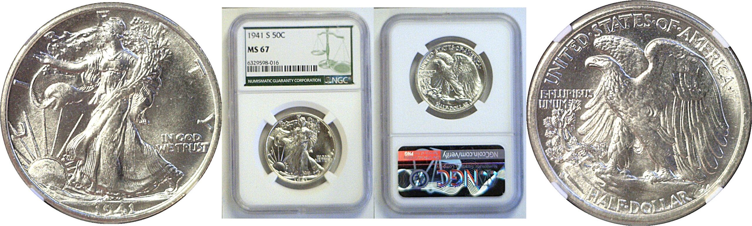1941-S Walking Liberty Half Dollar  -  NGC MS-67