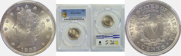 1893 Liberty Nickel. -  PCGS MS-65