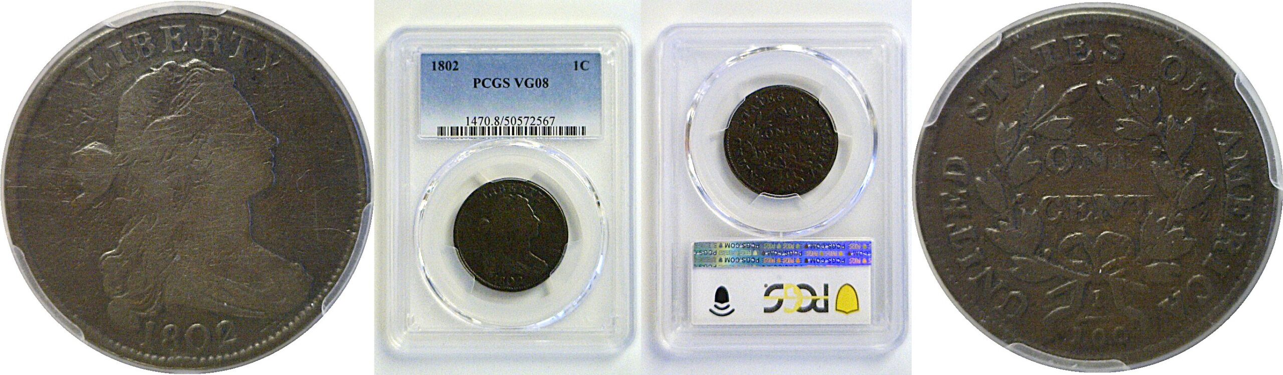 1802 Large Cent   PCGS VG-8