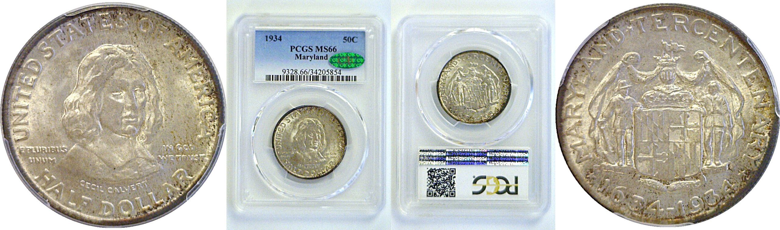 1934 Maryland Commemorative Half Dollar  -  PCGS MS-66  CAC