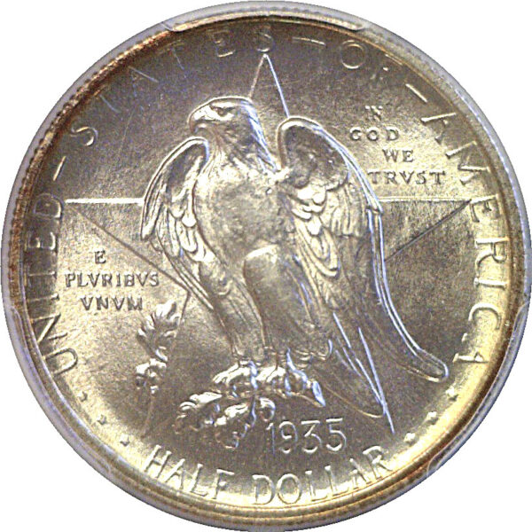 1935 Texas Commemorative Half Dollar  -  PCGS MS-67   CAC - Image 2