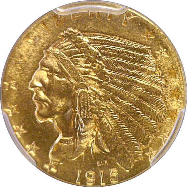 1915 $2 1/2 Indian  -  PCGS MS-62 - Image 2