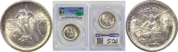 1935 Texas Commemorative Half Dollar  -  PCGS MS-67   CAC