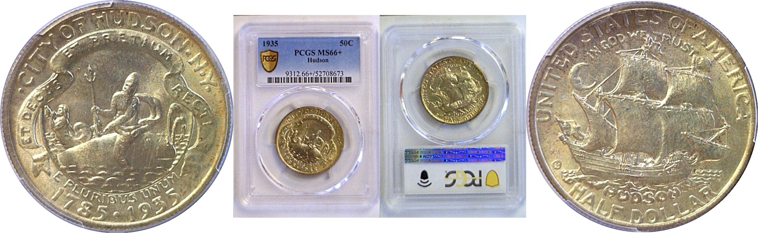 1935 Hudson Commemorative Half Dollar  -  PCGS MS-66+