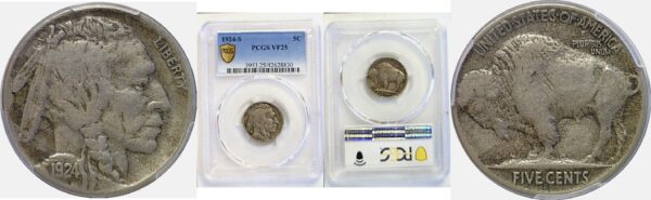 1924-S Buffalo Nickel  -  PCGS VF-25