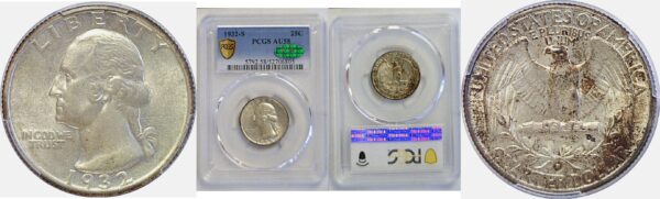 1932-S Washington Quarter PCGS AU-58 CAC
