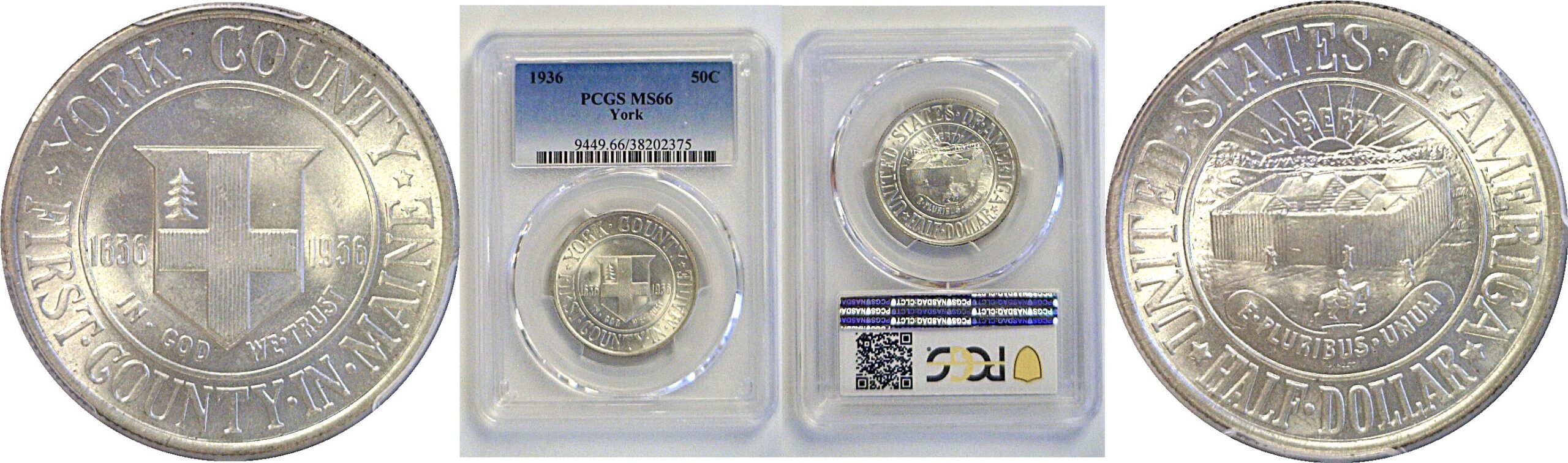 1936 York Commemorative Half Dollar PCGS MS-66