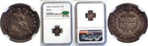 1853-O Arrows.  Seated Liberty Half Dime. -  NGC AU-55.  CAC