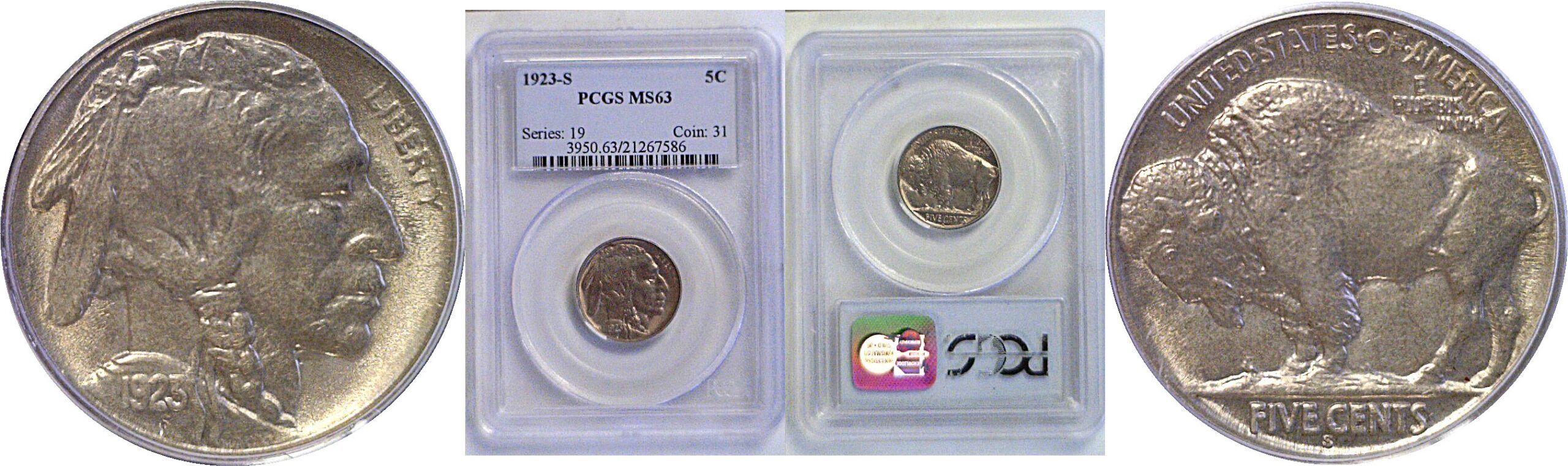 1923-S Buffalo Nickel  -  PCGS MS-63