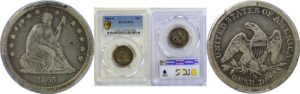 1865-S Seated Liberty Quarter. -  PCGS F-15