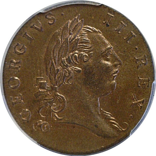 1773 Virginia Halfpenny  -  PCGS MS-63 RB - Image 2