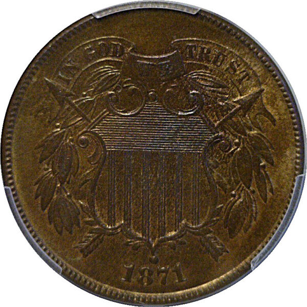1871 Two Cent  -  PCGS MS-65 BN - Image 2