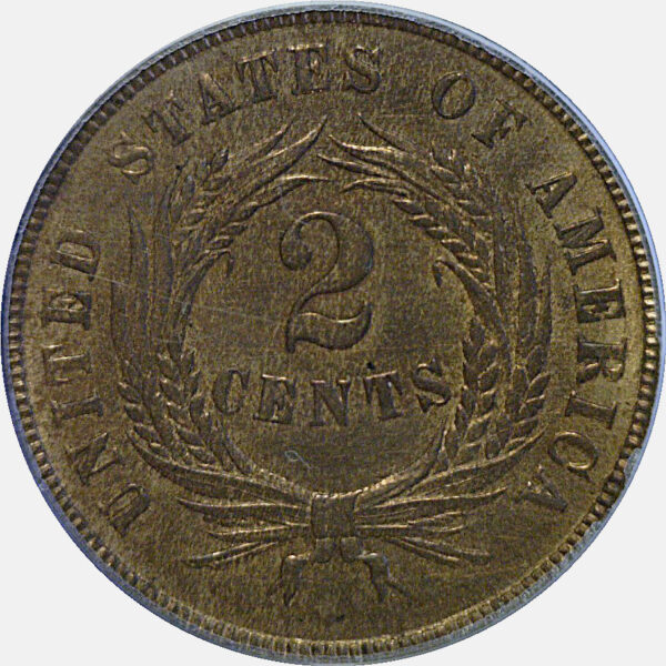 1870 Two Cent Piece  -  PCGS MS-64 RB  CAC - Image 3