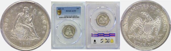 1841-O Seated Liberty Quarter PCGS AU-53