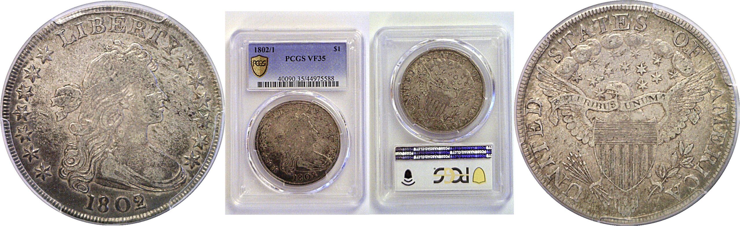 1802/1 Bust Dollar  -  PCGS VF-35