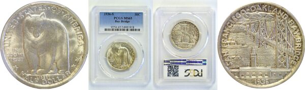 1936-S Bay Bridge Commemorative Half Dollar   PCGS MS-65