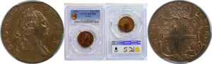 1773 Virginia Halfpenny  -  PCGS MS-63 RB
