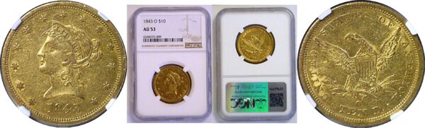 1843-O $10 Liberty. -  NGC AU-53