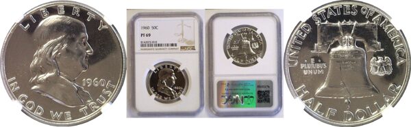 1960 Franklin Half Dollar  -  NGC PF-69