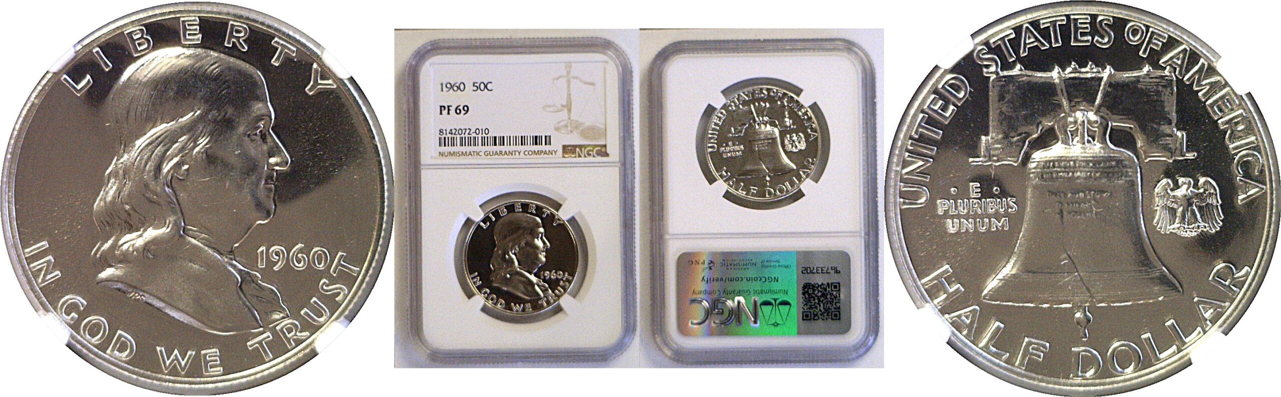 1960 Franklin Half Dollar  -  NGC PF-69
