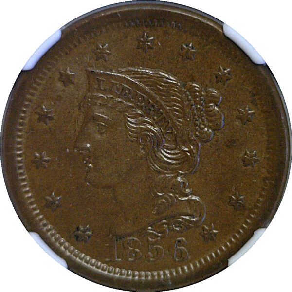 1856 Large Cent  -  NGC MS-63 BN - Image 2