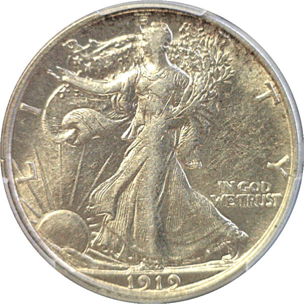 1919-D Walking Liberty Half Dollar  -  PCGS AU-55 - Image 2